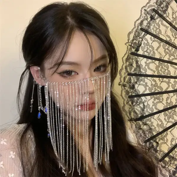 WATER DROP GEM HAIR JEWELRY PHOTOGRAPHY MASK JEWELRY - Image 4